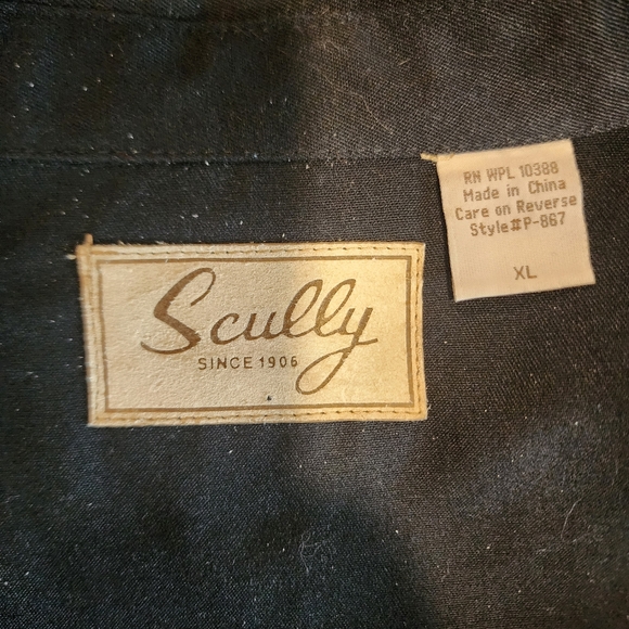 Scully Western Black Thunderbird Long Sleeve Shirt Mens XL - Picture 5 of 5